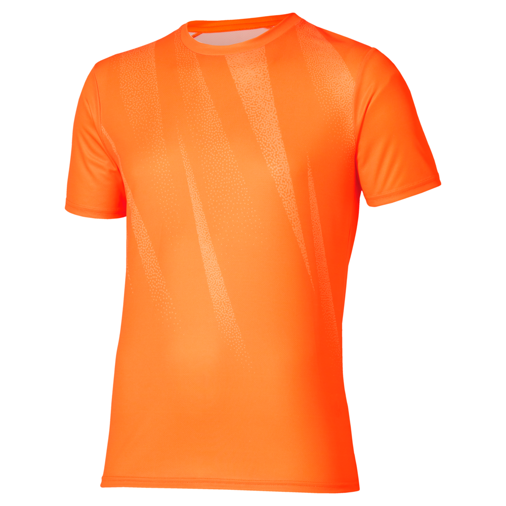 Mizuno Core Graphic Short Sleeve Tee Tangelo Herren Grösse S